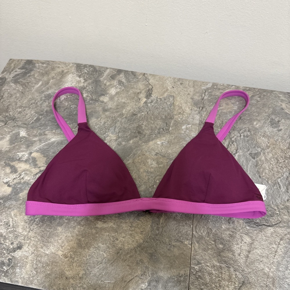 Billabong Womens L Triangle Bikini Pink Top EUC
